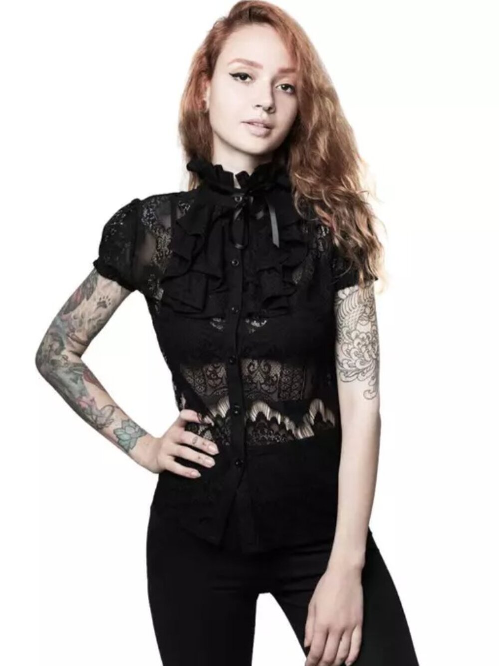 Killstar Liana Ruffle Top - Size XXL